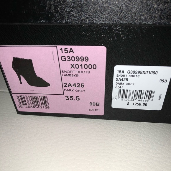 Auth. Chanel with box. Dark Grey short boots 35.5 - Picture 6 of 8